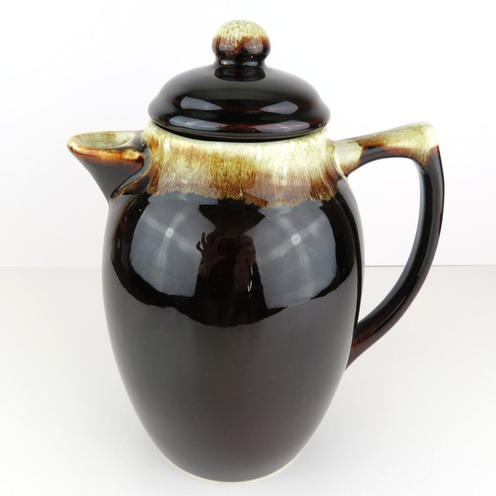 Pfaltzgraff Brown Drip Glaze Coffee Pot Lid #303 USA Vintage Stoneware 48 oz